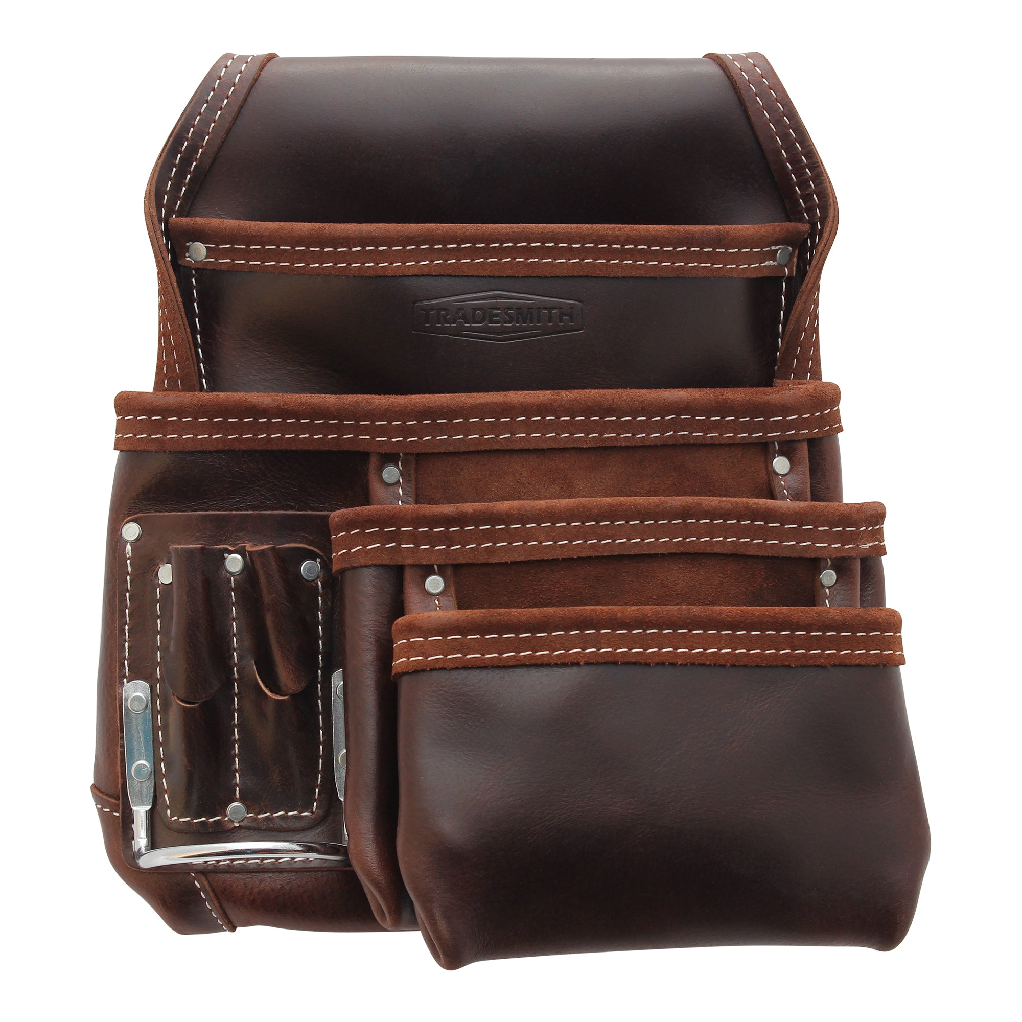 TRADESMITH TS5236H- 7 POCKET TOP GRAIN LEATHER TOOL POUCH