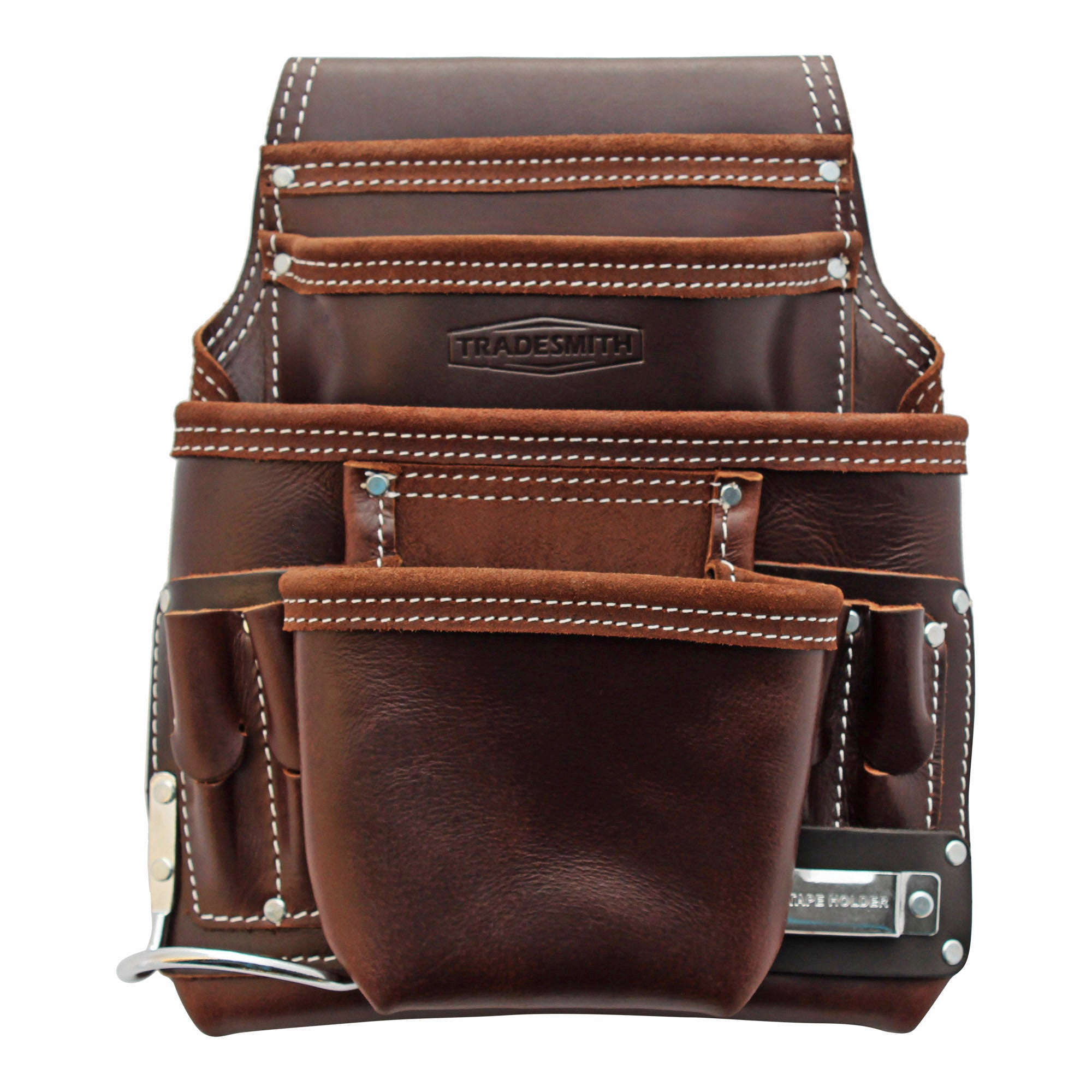 TRADESMITH TS5250- 10 POCKET TOP GRAIN LEATHER TOOL POUCH