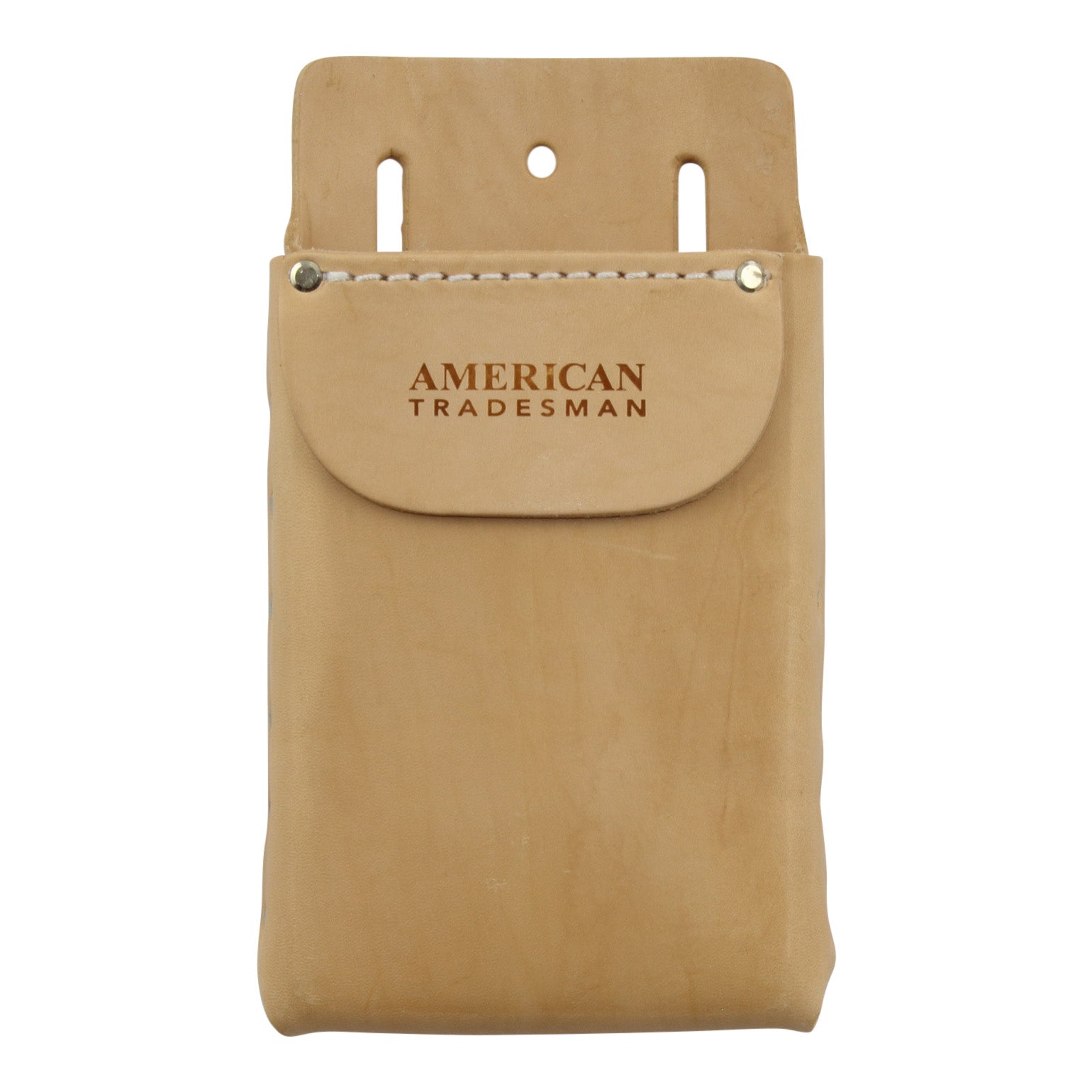 American Tradesman 918F - Leather Box Shaped Tool Pouch w/Pant Pocket Flapocket Flap