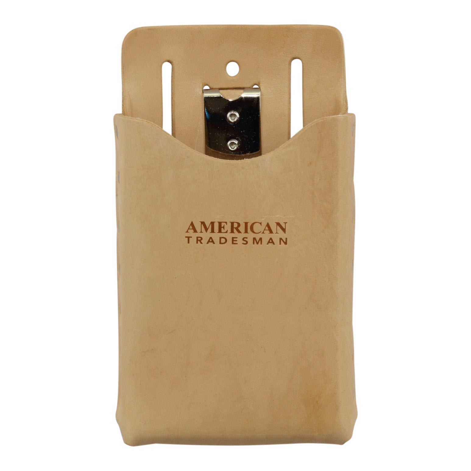American Tradesman 918C - Leather Box Shaped Tool Pouch w/Clip