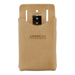 American Tradesman 918C - Leather Box Shaped Tool Pouch w/Clip